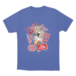 Bad Girl Collage T Shirt Blue