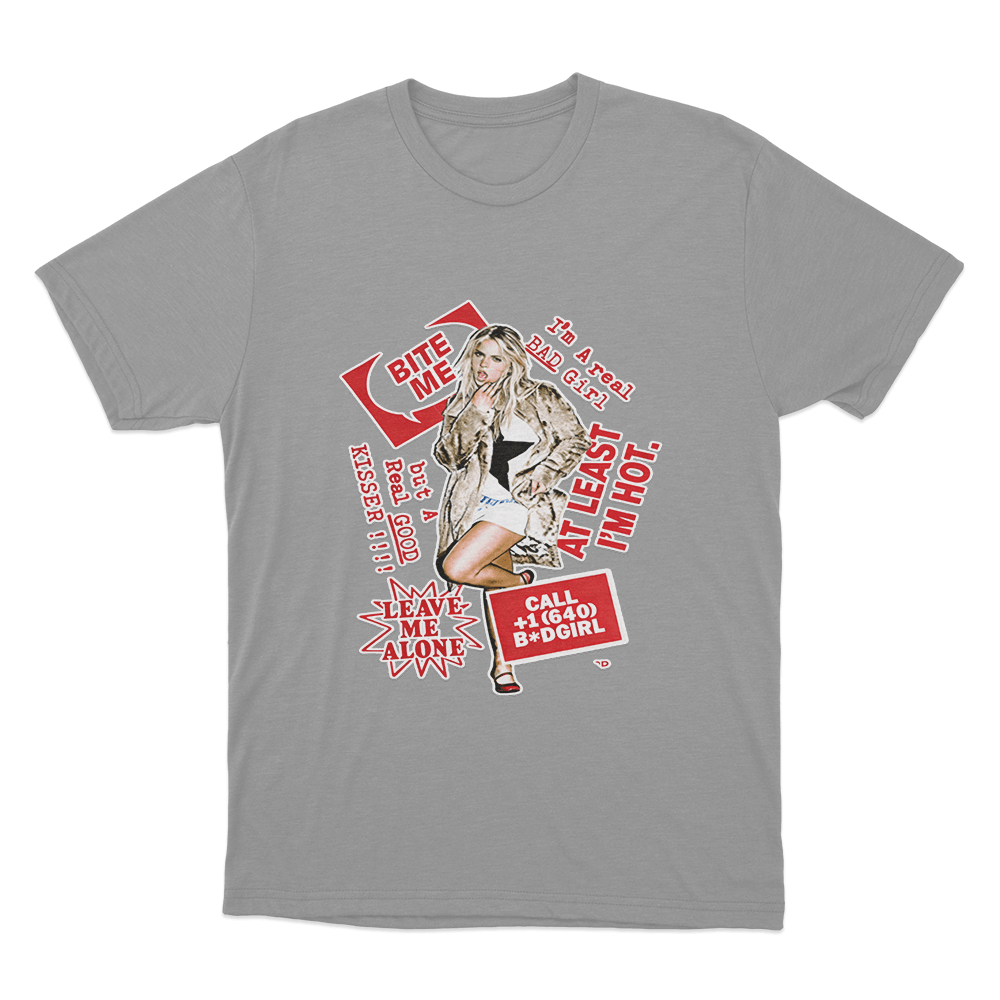 Bad Girl Collage T Shirt Grey Bad Girl Collage T Shirt Grey