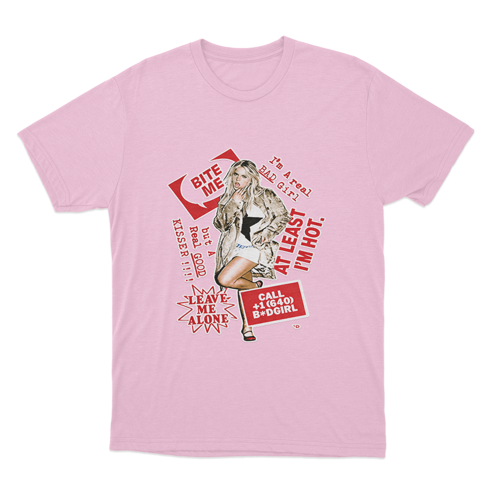 Bad Girl Collage T Shirt Pink Bad Girl Collage T Shirt Pink