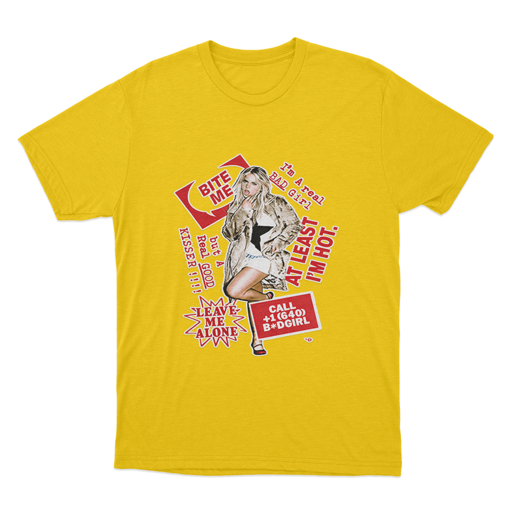 Bad Girl Collage T Shirt Yellow Bad Girl Collage T Shirt Yellow
