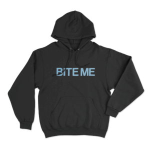 Blue Bite Me Hoodie Black 2