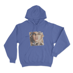 Grunge Portrait Hoodie Blue 1