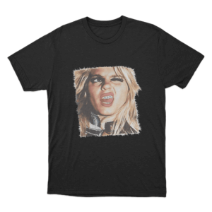 Grunge Portrait T Shirt Black