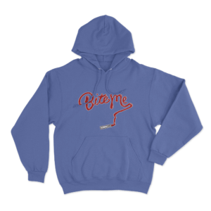 Lipstick Slogan Hoodie Blue 1