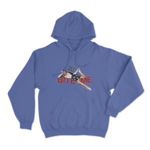 Playful Bite Me Hoodie Blue 1