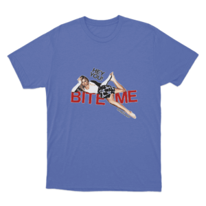 Playful Bite Me T Shirt Blue