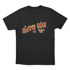 Vintage Bite Me T Shirt Black